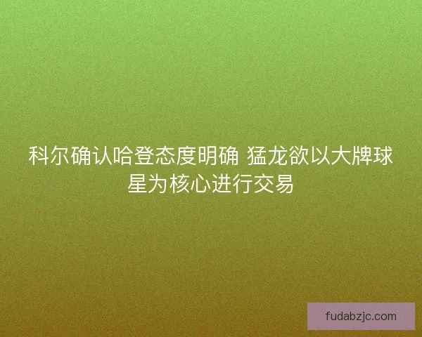科尔确认哈登态度明确 猛龙欲以大牌球星为核心进行交易